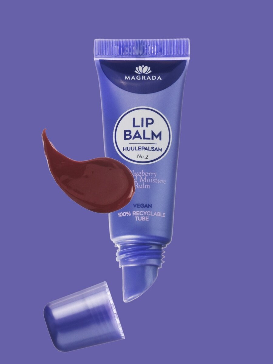Blueberry Glow – Marjaisen sävyinen vegaaninen huulepalsami luonnollisella kiillolla